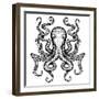 Giant Octopus - Sea Monster-IADA-Framed Art Print