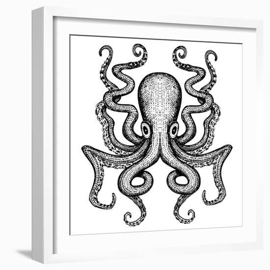 Giant Octopus - Sea Monster-IADA-Framed Art Print