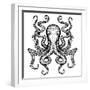 Giant Octopus - Sea Monster-IADA-Framed Art Print