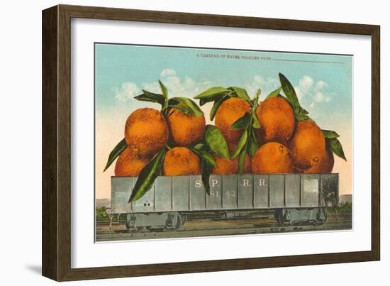 Giant Oranges in Rail Car-null-Framed Art Print