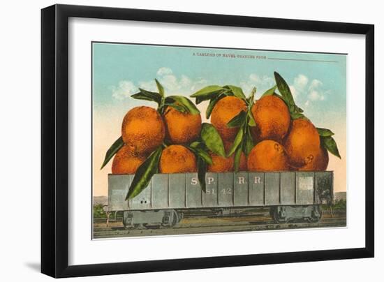 Giant Oranges in Rail Car-null-Framed Art Print