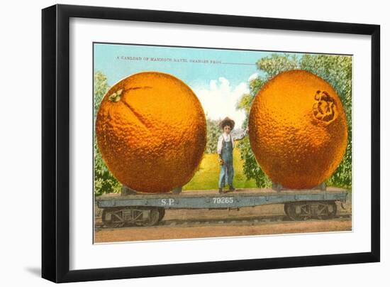 Giant Oranges on Flatbed-null-Framed Art Print