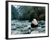 Giant Panda Eating Bamboo by the River, Wolong Panda Reserve, Sichuan, China-Keren Su-Framed Photographic Print