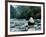 Giant Panda Eating Bamboo by the River, Wolong Panda Reserve, Sichuan, China-Keren Su-Framed Photographic Print