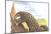 Giant Pangolin Manis Gigantea Catching Ants-null-Mounted Giclee Print