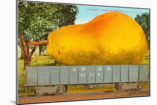 Giant Pear in Rail Car-null-Mounted Art Print