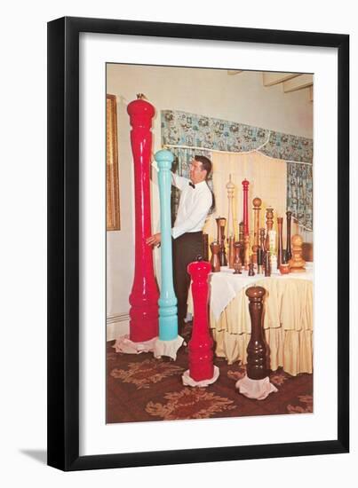 Giant Pepper Mills, Retro-null-Framed Art Print