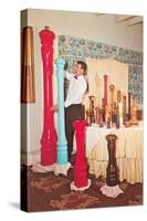 Giant Pepper Mills, Retro-null-Stretched Canvas