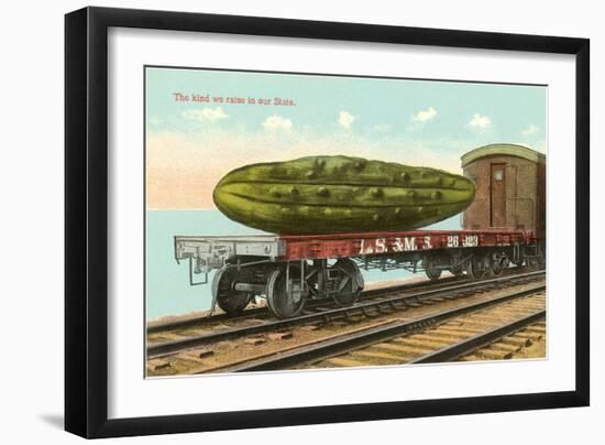 Giant Pickle on Flatbed-null-Framed Art Print