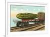 Giant Pickle on Flatbed-null-Framed Art Print