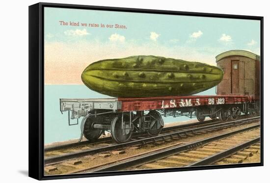 Giant Pickle on Flatbed-null-Framed Stretched Canvas