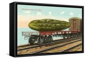 Giant Pickle on Flatbed-null-Framed Stretched Canvas