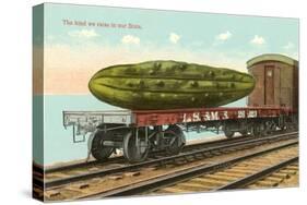 Giant Pickle on Flatbed-null-Stretched Canvas