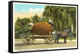 Giant Pineapple on Wagon, Florida-null-Framed Stretched Canvas