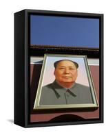 Giant Portrait of Mao Tzedong on the Heavenly Gate to the Forbidden City, Beijing, China-Angelo Cavalli-Framed Stretched Canvas