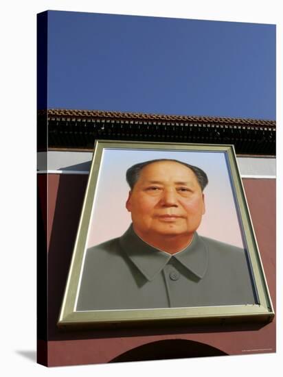 Giant Portrait of Mao Tzedong on the Heavenly Gate to the Forbidden City, Beijing, China-Angelo Cavalli-Stretched Canvas