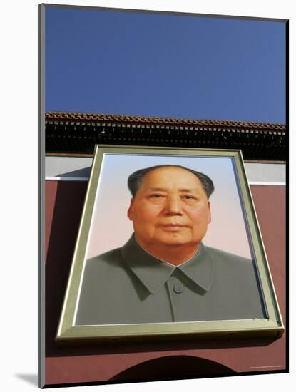 Giant Portrait of Mao Tzedong on the Heavenly Gate to the Forbidden City, Beijing, China-Angelo Cavalli-Mounted Photographic Print