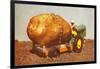 Giant Potato on Toy Tractor-null-Framed Art Print