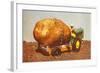 Giant Potato on Toy Tractor-null-Framed Art Print