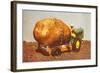 Giant Potato on Toy Tractor-null-Framed Art Print