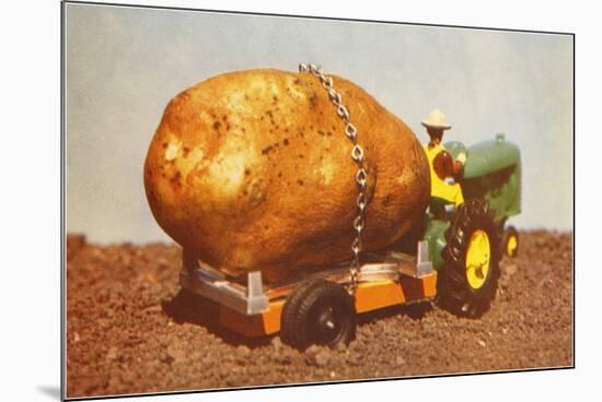 Giant Potato on Toy Tractor-null-Mounted Art Print