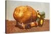 Giant Potato on Toy Tractor-null-Stretched Canvas