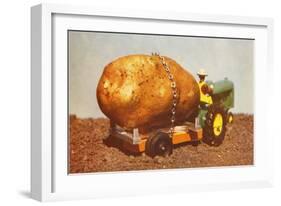 Giant Potato on Toy Tractor-null-Framed Art Print