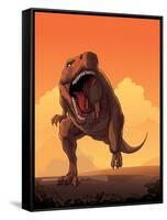 Giant Prehistoric Monster of Dinosaur Age, Tyrannosaur Rex.-Den Zorin-Framed Stretched Canvas