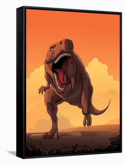 Giant Prehistoric Monster of Dinosaur Age, Tyrannosaur Rex.-Den Zorin-Framed Stretched Canvas