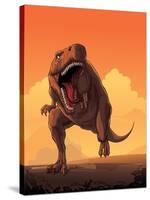 Giant Prehistoric Monster of Dinosaur Age, Tyrannosaur Rex.-Den Zorin-Stretched Canvas