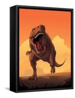 Giant Prehistoric Monster of Dinosaur Age, Tyrannosaur Rex.-Den Zorin-Framed Stretched Canvas
