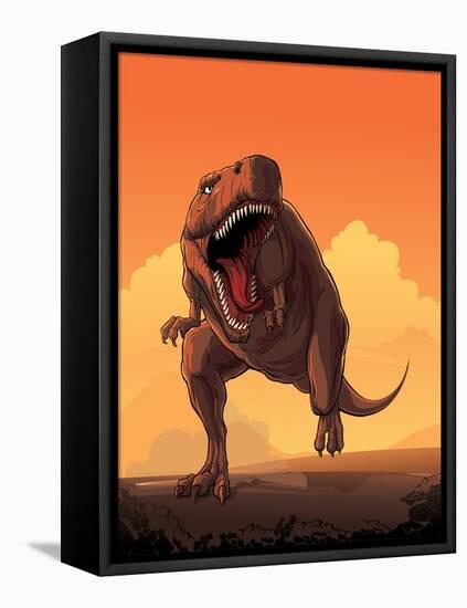 Giant Prehistoric Monster of Dinosaur Age, Tyrannosaur Rex.-Den Zorin-Framed Stretched Canvas