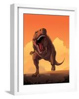 Giant Prehistoric Monster of Dinosaur Age, Tyrannosaur Rex.-Den Zorin-Framed Art Print