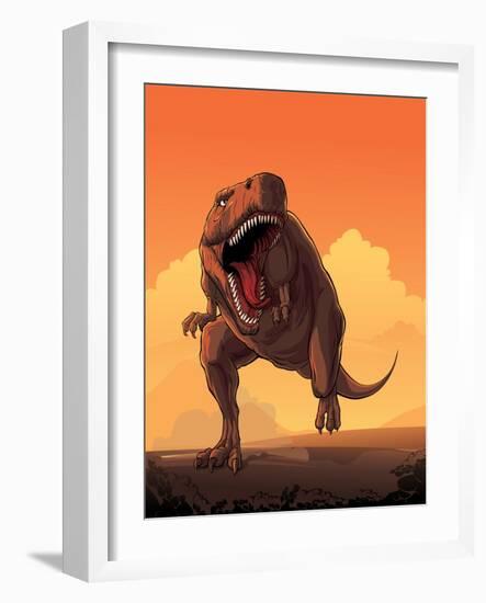 Giant Prehistoric Monster of Dinosaur Age, Tyrannosaur Rex.-Den Zorin-Framed Art Print