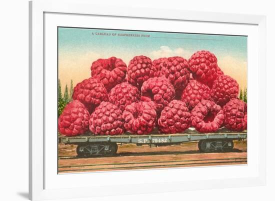 Giant Raspberries on Flatbed-null-Framed Art Print