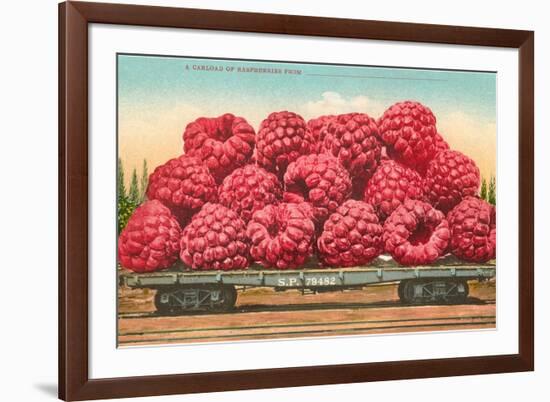 Giant Raspberries on Flatbed-null-Framed Art Print