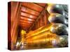 Giant Reclining Buddha Inside Temple, Wat Pho, Bangkok, Thailand-null-Stretched Canvas