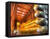 Giant Reclining Buddha Inside Temple, Wat Pho, Bangkok, Thailand-null-Framed Stretched Canvas