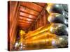 Giant Reclining Buddha Inside Temple, Wat Pho, Bangkok, Thailand-null-Stretched Canvas