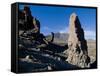 Giant Rock Formations in Front of the Volcano El Teide, Tenerife, Canary Islands, Spain, Europe-Michael Runkel-Framed Stretched Canvas