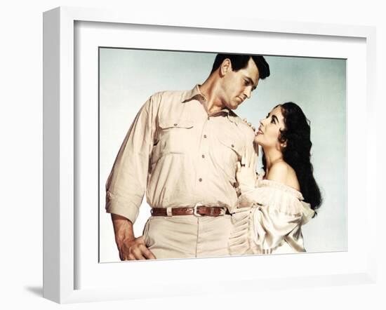 Giant, Rock Hudson, Elizabeth Taylor, 1956-null-Framed Photo