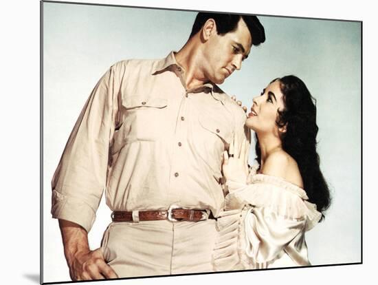 Giant, Rock Hudson, Elizabeth Taylor, 1956-null-Mounted Photo