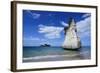 Giant Rock on the Sandy Beach of Cathedral Cove, Coromandel, North Island, New Zealand, Pacific-Michael Runkel-Framed Photographic Print