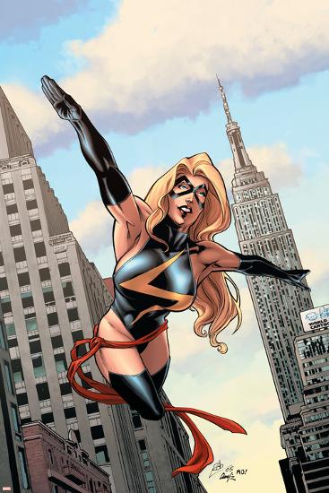 Giant Size Ms. Marvel No.1 Cover: Ms. Marvel Fighting-Roberto De La Torre-Lamina Framed Poster