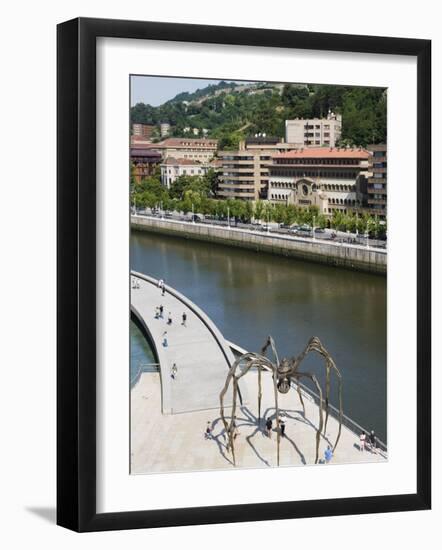 Giant Spider Sculpture by Louise Bourgeois, Nervion River, Bilbao, Basque Country, Spain, Europe-Christian Kober-Framed Photographic Print