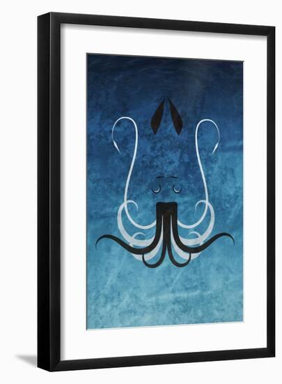 Giant Squid - Jethro Wilson Contemporary Wildlife Print-Jethro Wilson-Framed Giclee Print