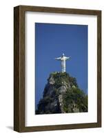 Giant statue of Christ the Redeemer atop Corcovado, Rio de Janeiro, Brazil-David Wall-Framed Photographic Print