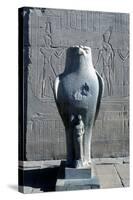 Giant Statue of the Ancient Egyptian Falcon-Headed God Horus, Edfu, Egypt-null-Stretched Canvas