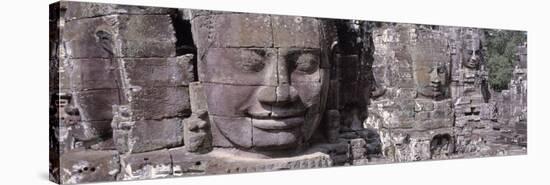 Giant Stone Faces, Angkor Thom Nr Siem Reap, Cambodia-null-Stretched Canvas