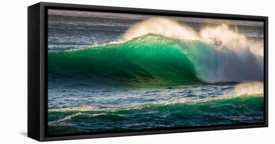 Giant storm surf, Oahu, Hawaii-Mark A Johnson-Framed Stretched Canvas